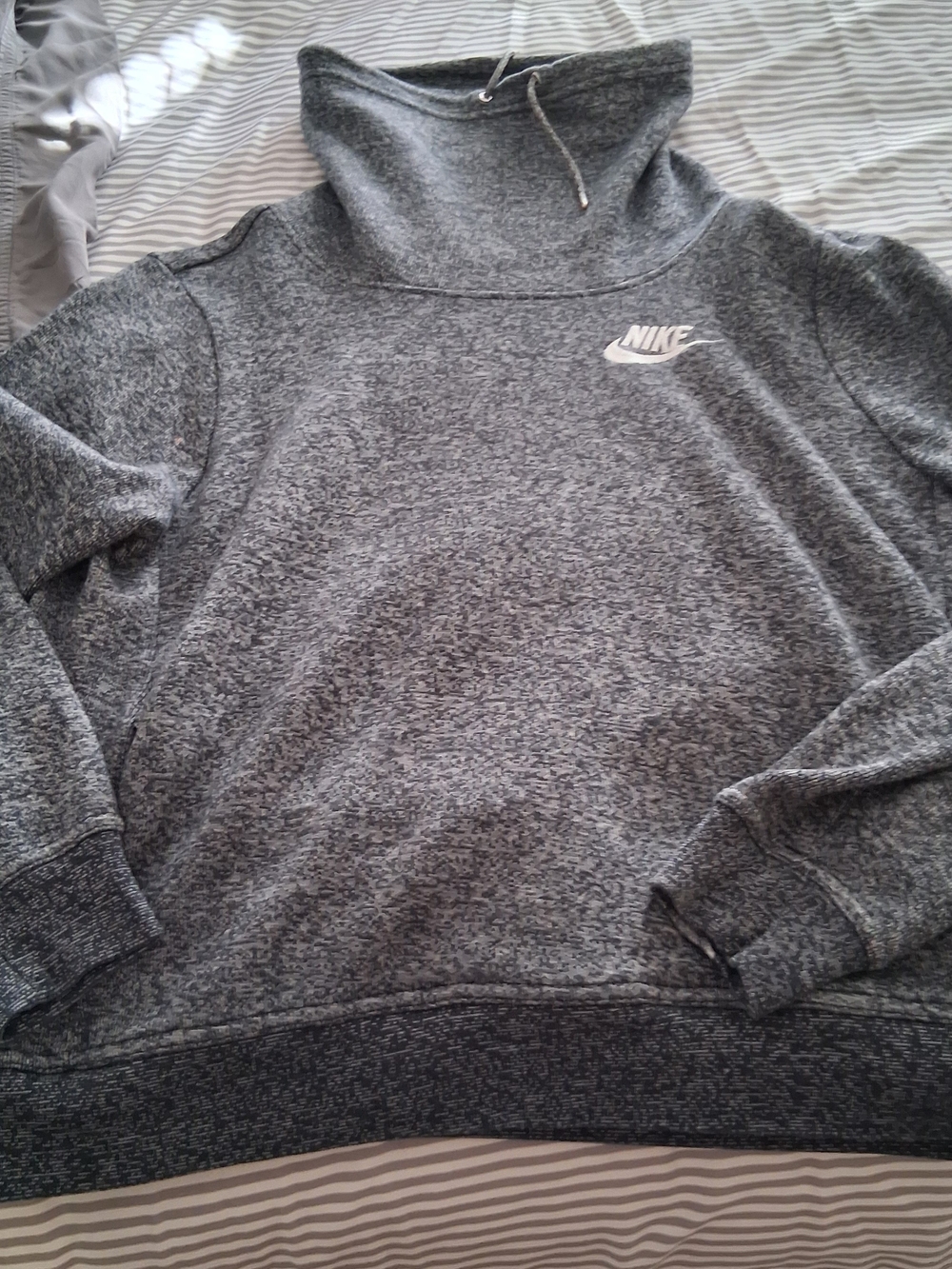 Nike Womens Gray Cowl-Neck Pullover Sweatshirt